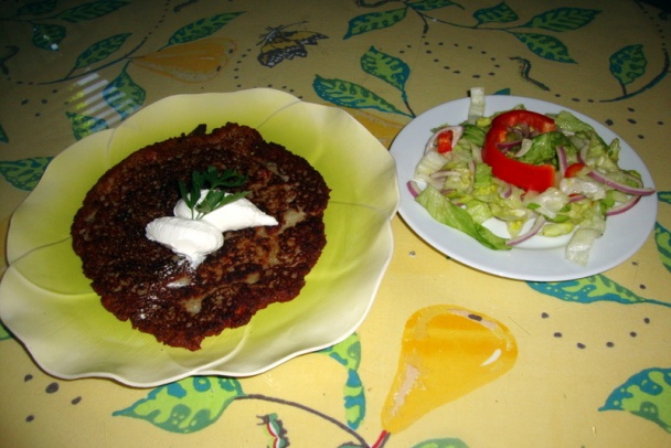 Zemiakové placky - nalešniky - so škvarkami a šunkou (fotorecept) - obrázok 9
