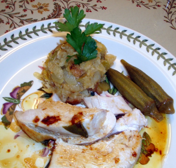 Pečené šťavnaté prsia z morky s krutónovou prílohou (fotorecept) - obrázok 12