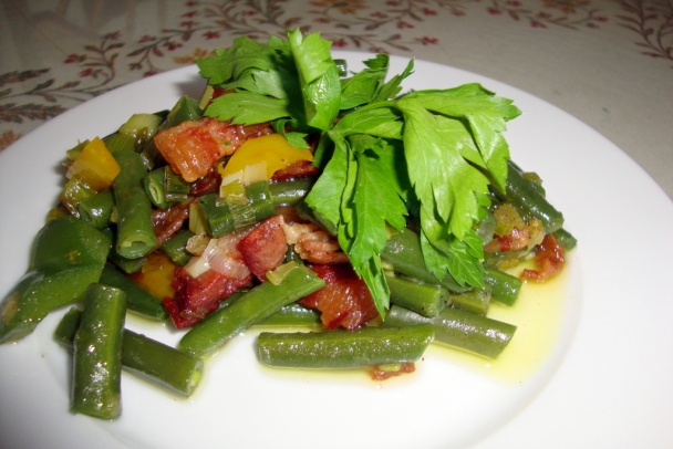 Teplý fazuľkový šalát so slaninou (fotorecept) - obrázok 4