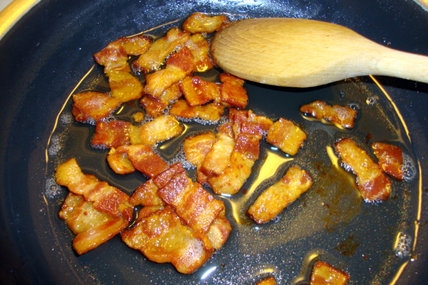 Rezance fettuccelle s lekvárom, lieskovcami a škvarkami (fotorecept) - obrázok 1