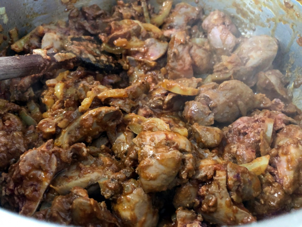 Kuracia pečeň na paprikách (fotorecept) - obrázok 4