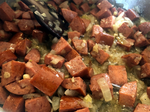 Buřtguláš so šampiňónmi (fotorecept) - obrázok 2