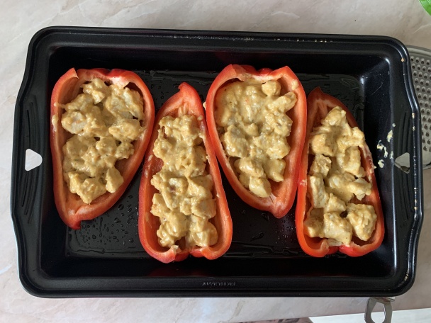 Jeseň na tanieri (pečená paprika plnená kuracím mäsom) (fotorecept) - obrázok 3