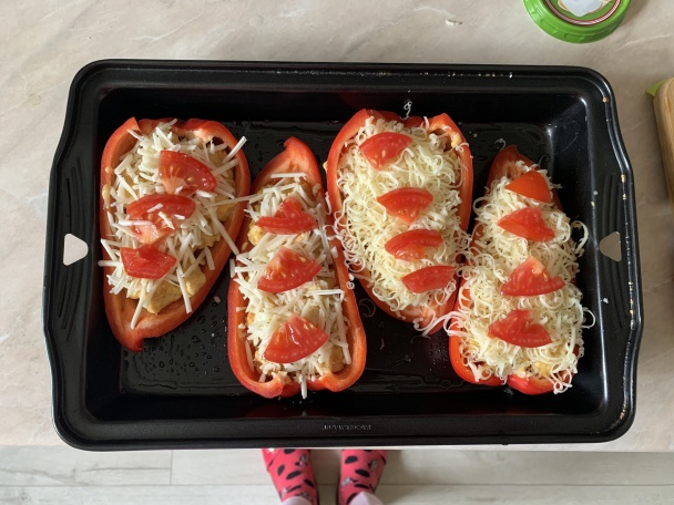 Jeseň na tanieri (pečená paprika plnená kuracím mäsom) (fotorecept) - obrázok 4