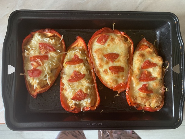 Jeseň na tanieri (pečená paprika plnená kuracím mäsom) (fotorecept) - obrázok 5