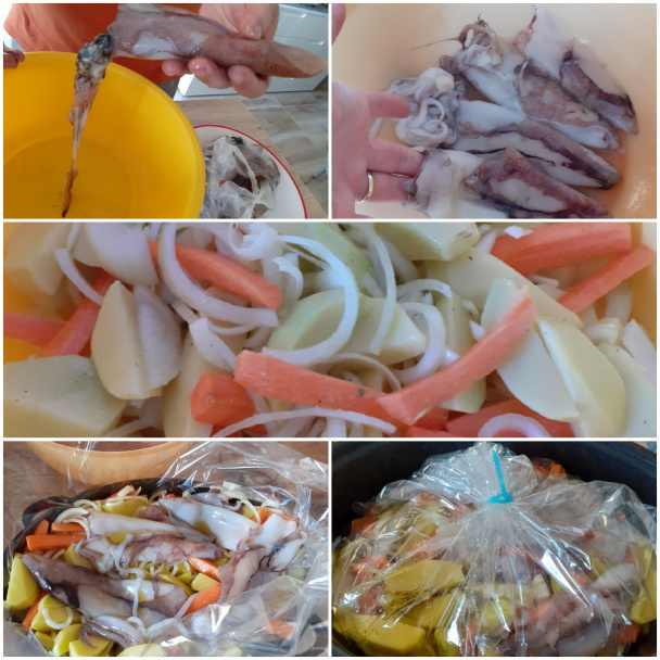 Kalamáre so zemiakmi pečené v rúre (fotorecept)  - obrázok 1