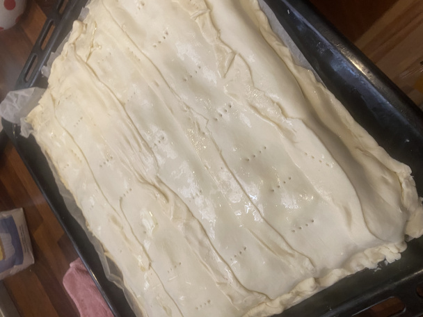 Jemný jablkový koláč v lístkovom ceste (fotorecept) - obrázok 5