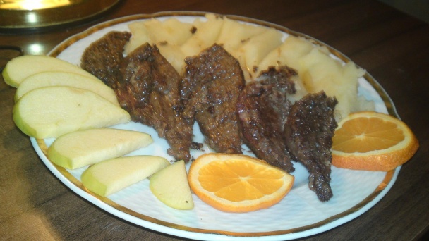 Chrumkavá pečeň s plátkami jablka a pomaranča (fotorecept) - obrázok 8