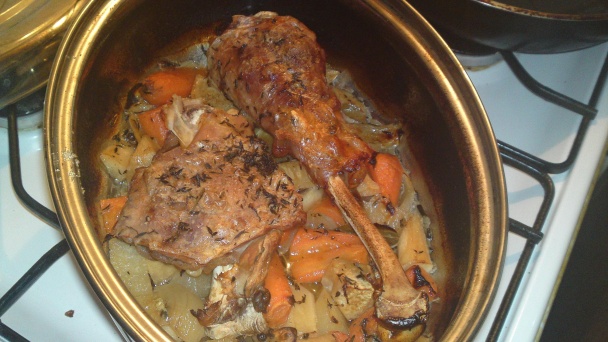 Poľovnícke pečené morčacie stehno s pečenou zeleninou v pomarančovom karameli (fotorecept) - obrázok 8