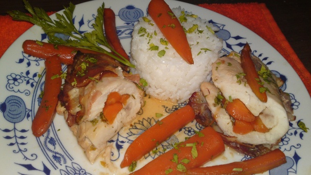 Kuracie prsia plnené glazovanou mrkvičkou v slaninovom kabátiku (fotorecept) - obrázok 14