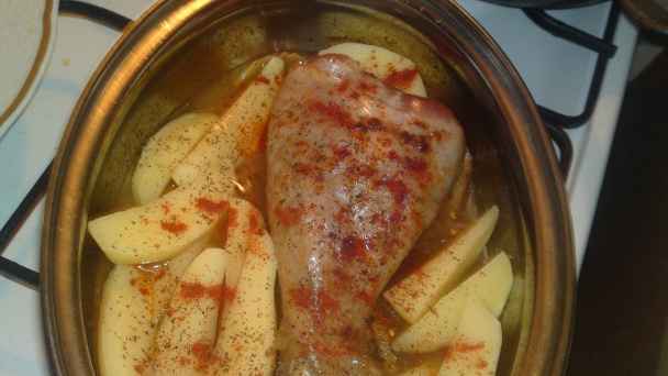 Pomaly pečené morčacie stehno po židovsky (fotorecept) - obrázok 10