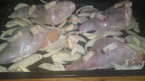 Pečené králičie stehná na tymiane špikované údenou slaninou a cesnakom (fotorecept) - obrázok 10