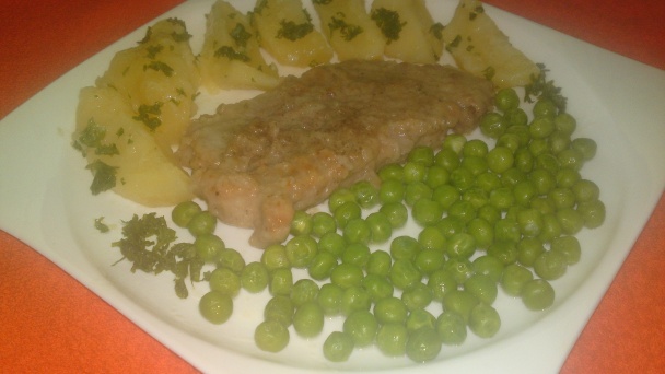 Prírodný rezeň z teľacieho stehna s cukrovým hráškom (fotorecept) - obrázok 12