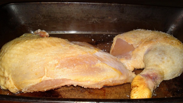 Pečené francúzske kura na masle a Chardonnay s pečenými kuriatkami (fotorecept) - obrázok 3