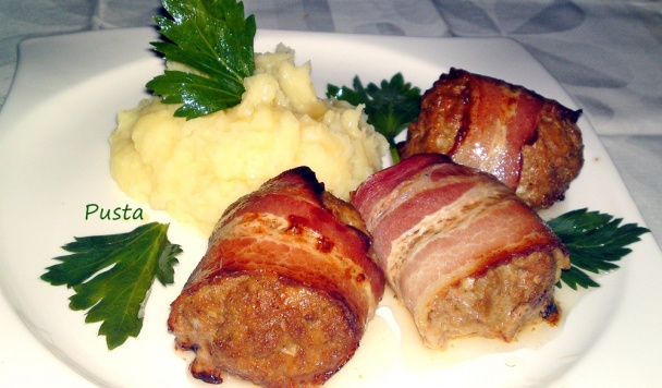 Pikantné fašírky v kabátiku z údenej slaniny (fotorecept) - obrázok 12