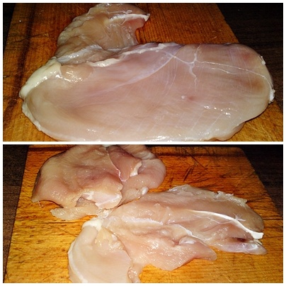 Vyprážané kuracie prsia plnené kuracou pečeňou (fotorecept) - obrázok 1