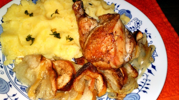 Kuracie prsia pečené na jablkách a na cibuli (fotorecept) - obrázok 11