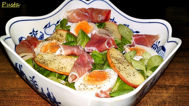 Šalát z valeriánky, jablka, vajec a prosciutto crudo (fotorecept) - obrázok 11