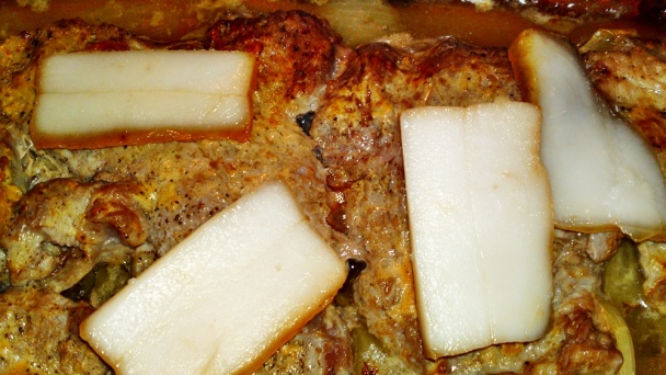 Krkovička na horčici, cibuli, cesnaku s údenou slaninou z mangalice (fotorecept) - obrázok 4