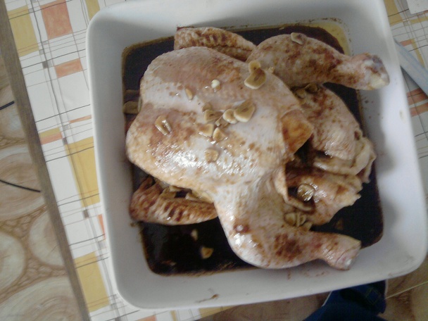 Opité kura na plechovke. - obrázok 1