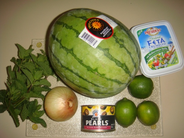 Melónový šalát s feta syrom (fotorecept) - obrázok 1