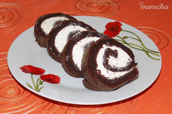 Kakaová roláda bez múky s krémom z mascarpone (fotorecept)