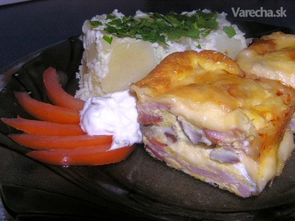 Zapekaný syr a smotanové zemiaky (fotorecept)
