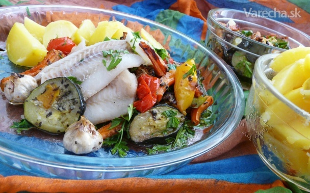 Recept - Pečená zelenina a parená ryba 
