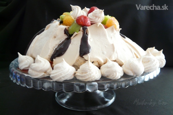 Snehová torta a čokoládový krém Fudge (fotorecept)