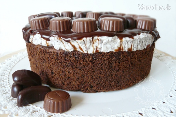 Torta čokoládová s tvarohom a višňami (fotorecept)