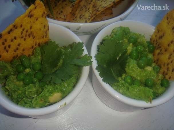 Guacamole dip so zeleným hráškom (fotorecept)