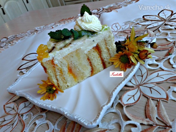 Ovocná roládová torta s tvarohovo-mascarpone krémom (fotorecept)