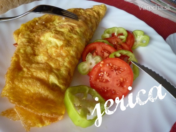 Jankove raňajky a desiata, omeleta, liptovská saláma, syr (fotorecept)