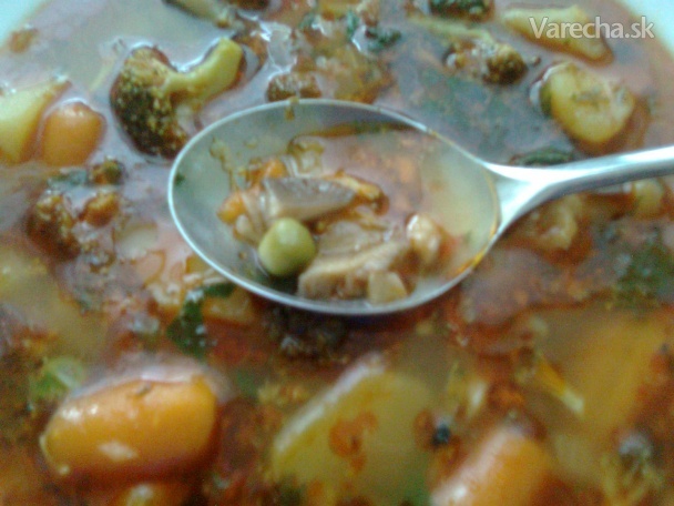 Bohatá zeleninová polievka s hlivou (fotorecept)