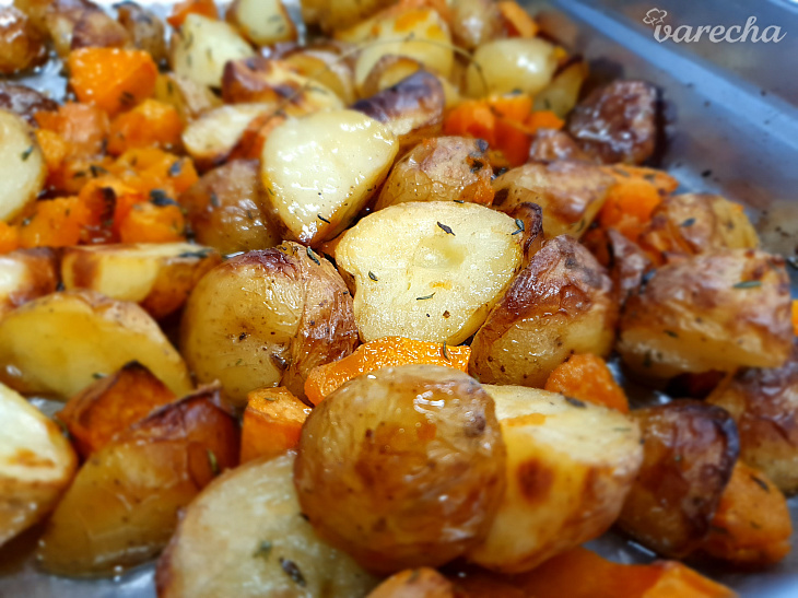 Pečené zemiaky s tekvicou a batatami 
