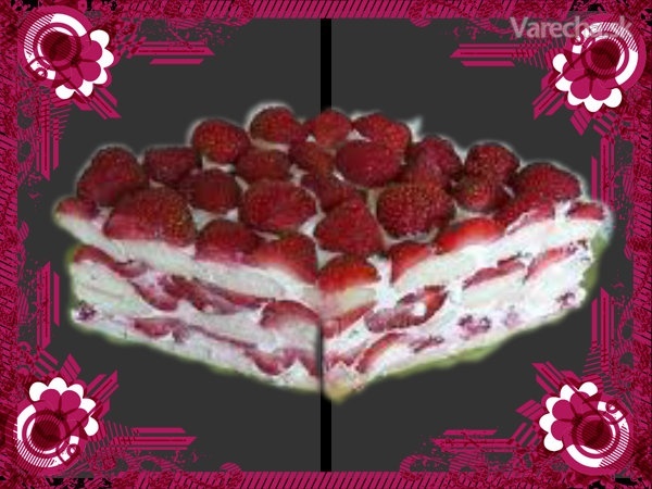 Nepečená jahodová torta