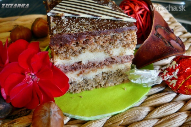 Orechový koláč s Indiánom a krémom ganache (fotorecept)