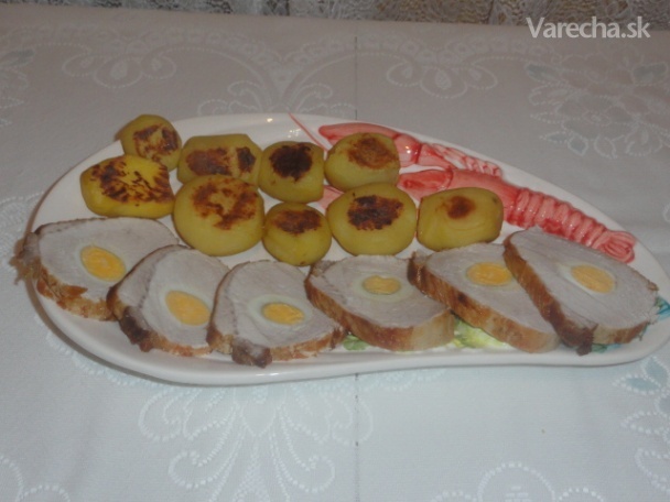 Plnené bravčové karé s vareným vajcom (fotorecept)
