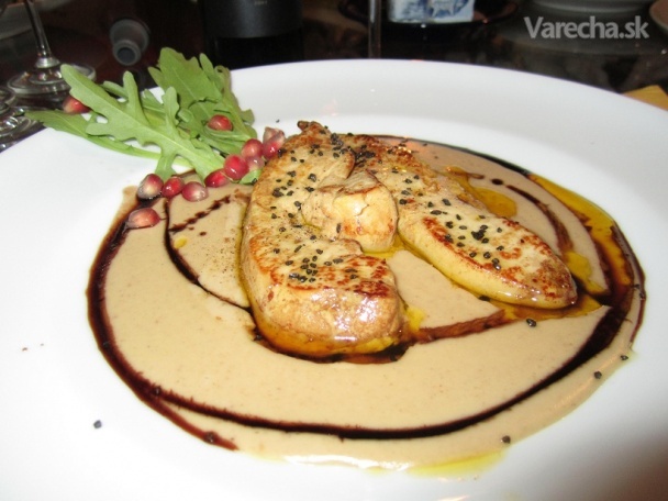 Foie gras s gaštanovou omáčkou (fotorecept)