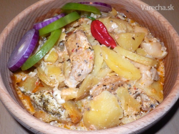 Karé prekladané zemiakmi - večera s hádankou (fotorecept)