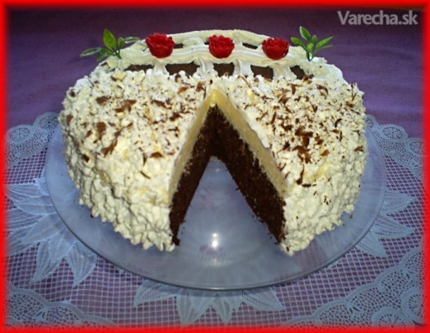 Šľahačkovo-kakaová torta s kokosovým krémom (fotorecept)