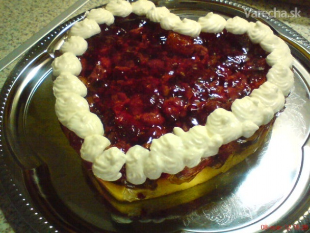 Piškótová ovocná torta (fotorecept)