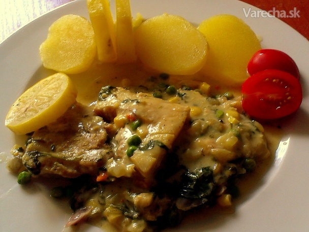 Recept - Smotanové rybie filé so zeleninou