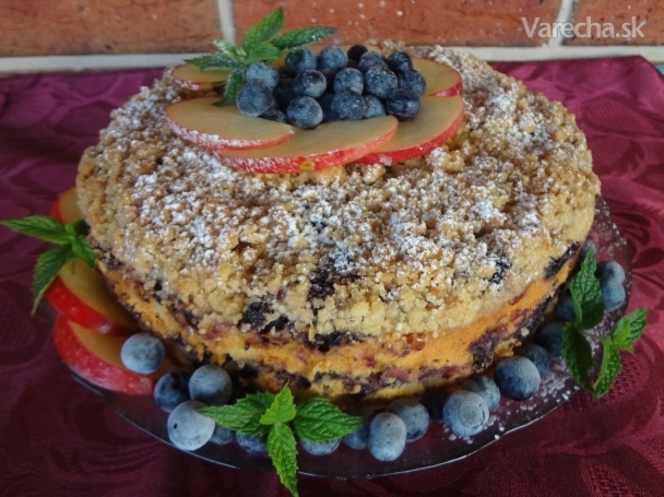 Jablkovo-čučoriedkový koláč (fotorecept)