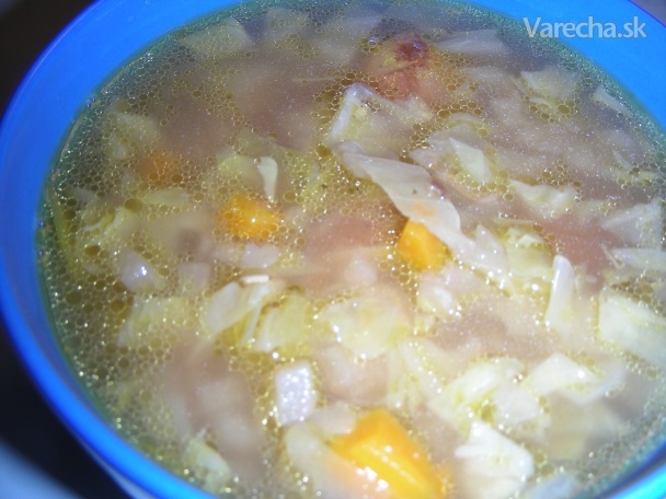 Kapustová polievka s jarnou zeleninou (fotorecept)
