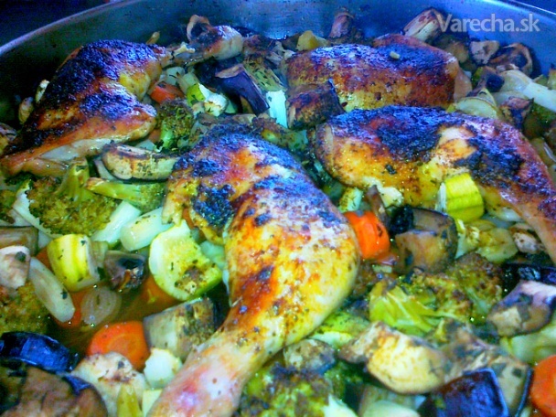 Kuracie stehná na zelenine - Лесни пилешки бутчета със зеленчуци (fotorecept)