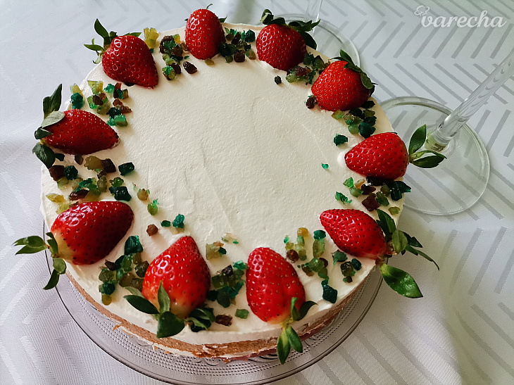 Vanilková torta s jahodovým želé (fotorecept)