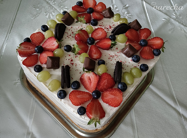 Ovocná torta s čokoládovou a mascarpone plnkou (fotorecept)