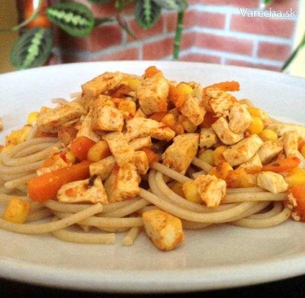 Celozrnné špagety s tofu na čínsky spôsob Vegan (fotorecept)