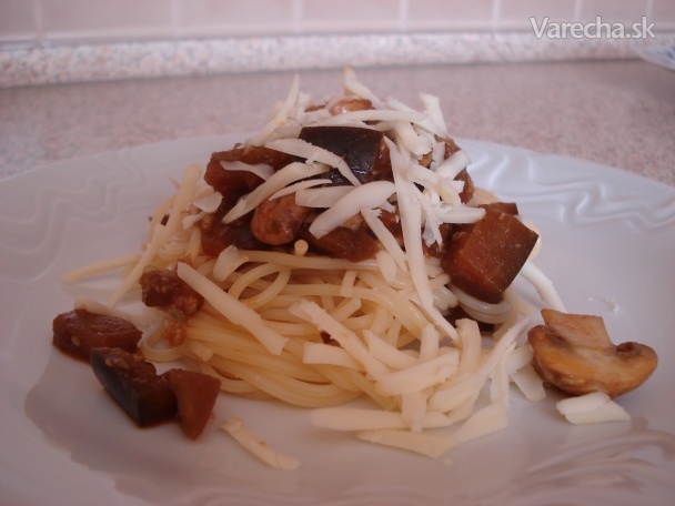 Baklažánovo-šampiňónová zmes na špagety